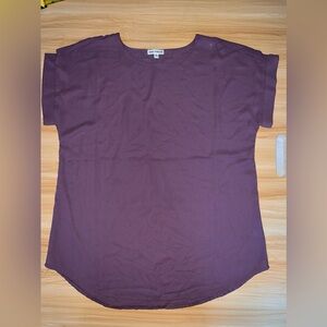 Zenana Deep Purple Short Sleeve Blouse